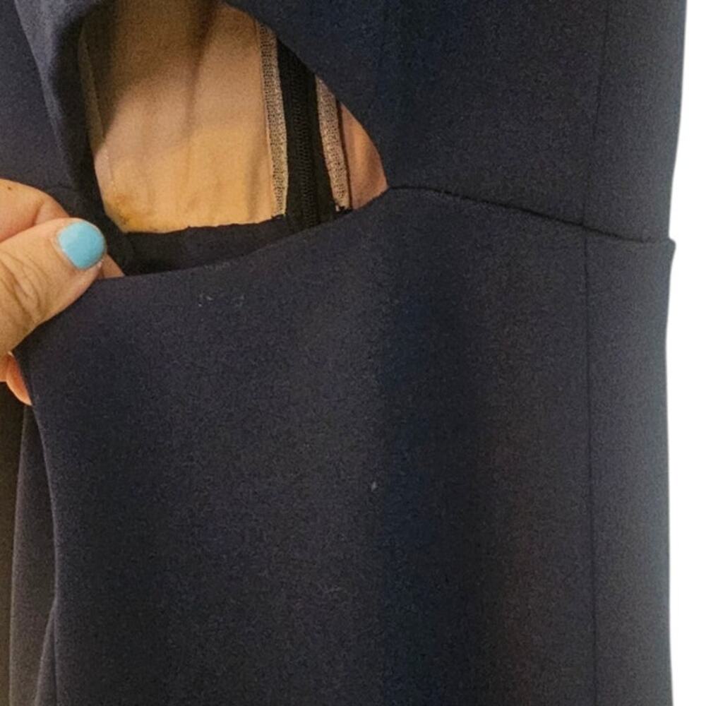 BCBG Max Azaria Navy Blue Veranna Cutout Lace-Back Elegant Gown Size 2 Tall - Picture 8 of 14